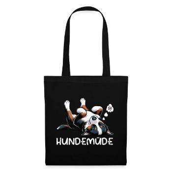 Hundemüde Appenzeller Sennenhund Sennenhunde  - Stoffbeutel - Schwarz - Vorne