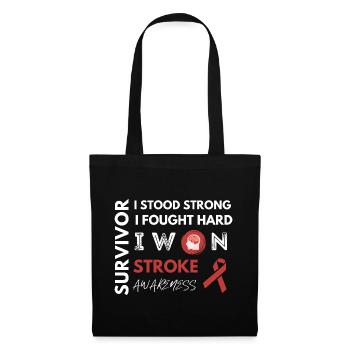 Stroke Survivor - I Stood Strong Fought Hard - Tote Bag - black - Front