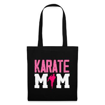Karate Mama Kampfsport Mutter Kämpferin Pink - Stoffbeutel - Schwarz - Vorne