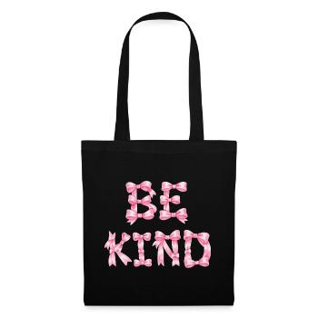 Be Kind Pink Bow T-Shirt Coquette Ästhetik - Stoffbeutel - Schwarz - Vorne