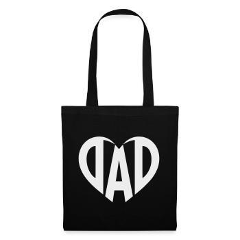Typographie du cœur de papa pour les papas et les papas - Sac en tissu - noir - Devant