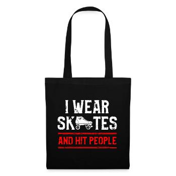 I Wear Skates Distressed Graphic - Tote Bag - black - Front