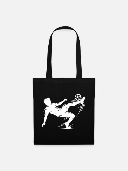 Fallrückzieher Fussball Silhouette - Stoffbeutel - Schwarz