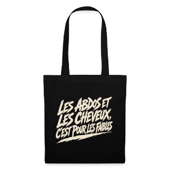 Pas d'abdos ni de cheveux - Humour pour homme - Sac en tissu - noir - Devant
