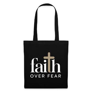 Faith Faith Over Fear Jesus God Bible Verse Church - Tote Bag - black - Front