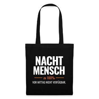 Nachtmensch – Vor Mittag nicht verfügbar - Stoffbeutel - Schwarz - Vorne