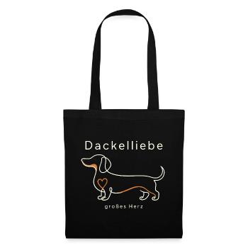 Dackelliebe Grosses Herz Dachshund Dog Lover - Tote Bag - black - Front