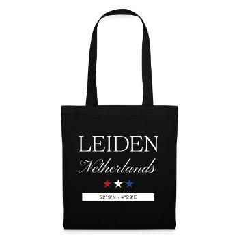 Leiden Niederlande Souvenir – Reise minimalistisch - Stoffbeutel - Schwarz - Vorne