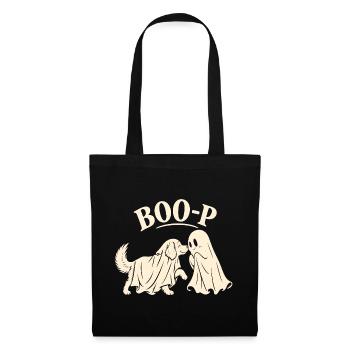 Boo-P Dog Ghost Halloween Retro Dog Lover Gift - Stoffbeutel - Schwarz - Vorne