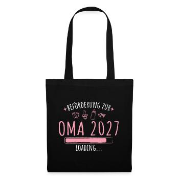 Beförderung zur Oma 2027 lädt - Stoffbeutel - Schwarz - Vorne