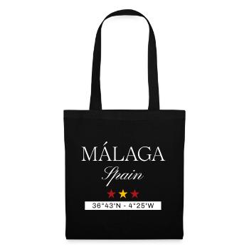 Málaga Spanien Souvenir – Reise minimalistisch - Stoffbeutel - Schwarz - Vorne