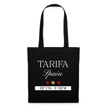 Tarifa Spanien Souvenir – Reise minimalistisch - Stoffbeutel - Schwarz - Vorne