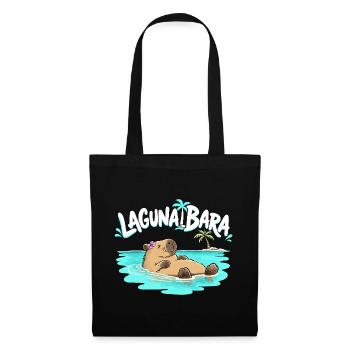 Capybara Lagunabara Sommer Urlaub Meer Tierhumor - Stoffbeutel - Schwarz - Vorne