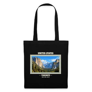 Vereinigte Staaten Yosemite Vintage Reisemarke - Stoffbeutel - Schwarz - Vorne