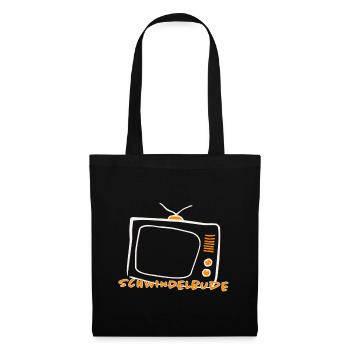 Schwindelbude – Retro Fernseher TV Humor - Stoffbeutel - Schwarz - Vorne
