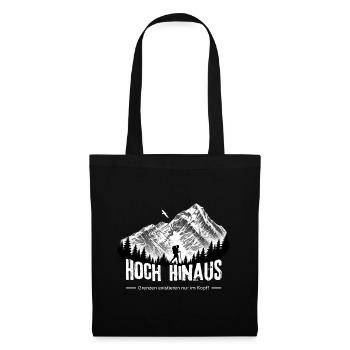 Hoch hinaus | Bergabenteuer | Wandern | Outdoor - Stoffbeutel - Schwarz - Vorne