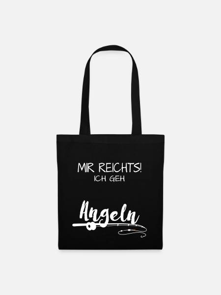 Mir reicht's! Ich geh' Angeln Geschenk - Stoffbeutel - Schwarz