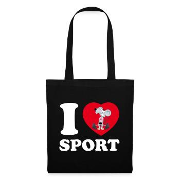 i love sport [white] - Tote Bag - black - Front