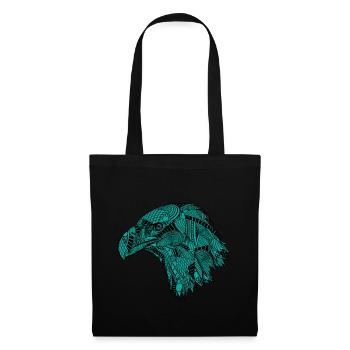 aigle turquoise - Sac en tissu - noir - Devant