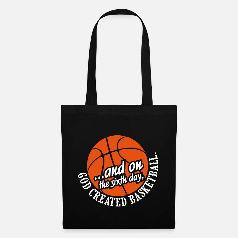 God created basketball - Stoffbeutel - Schwarz