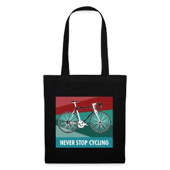 Bicycle cyclist cycling bike wheel gift - Tote Bag - black - Front