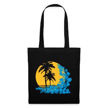 Palm Sunset - Sac en tissu - noir - Devant