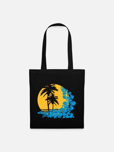 palm sunset - Stoffbeutel - Schwarz