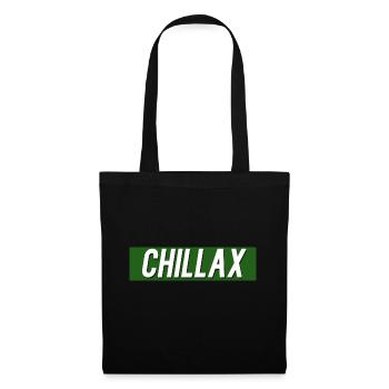 Chillax Spruch Humor Faultier Chillen Geschenk - Stoffbeutel - Schwarz - Vorne