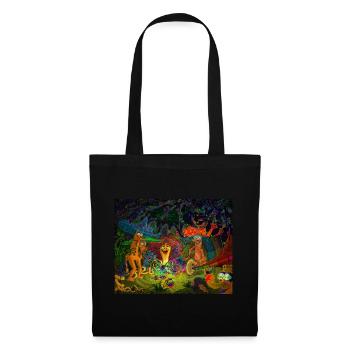 Mushroom party - Sac en tissu - noir - Devant