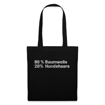 80 % Baumwolle 20% Hundehaare - Stoffbeutel - Schwarz - Vorne