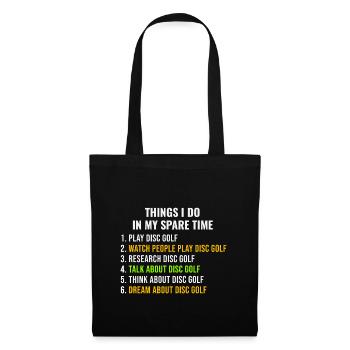 Disque golfeur golfeur frisbee drôle disant cadeau - Sac en tissu - noir - Devant
