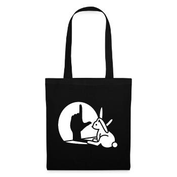 Kaninchen Schatten Hand Loser Misfit Hand Gebärdensprache - Stoffbeutel - Schwarz - Vorne