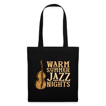 Jazz Nacht Kontrabass Jazz Liebhaber Design - Stoffbeutel - Schwarz - Vorne
