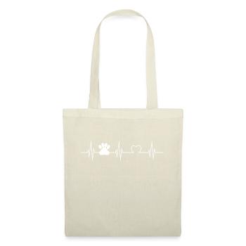 Heartbeat with heart and paw ECG - Tote Bag - nature - Front