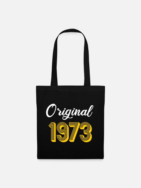 1973 geboren Jahrgang 1973 Geschenk Geburtstag - Stoffbeutel - Schwarz