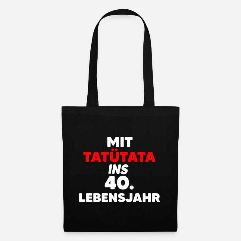 Tatütata 40. Geburtstag Feuerwehr Papa Lockdown - Stoffbeutel - Schwarz