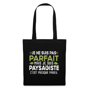 Paysagiste Élagueur Jardin Métier Arbuste Cadeau - Sac en tissu - noir - Devant