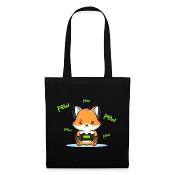 Pew Pew Pew Fuchs - Stoffbeutel - Schwarz - Vorne