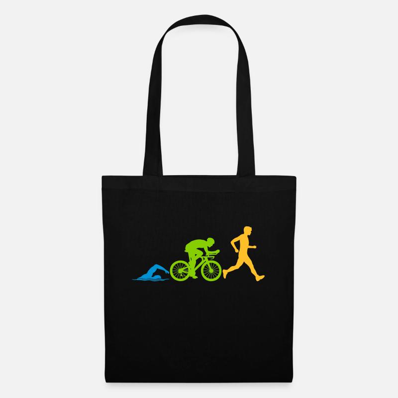 Sport Triathlon Wettkampf - Stoffbeutel - Schwarz