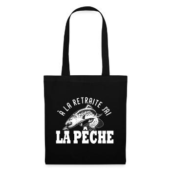 a la retraite Cadeau Humour pêche peche - Sac en tissu - noir - Devant