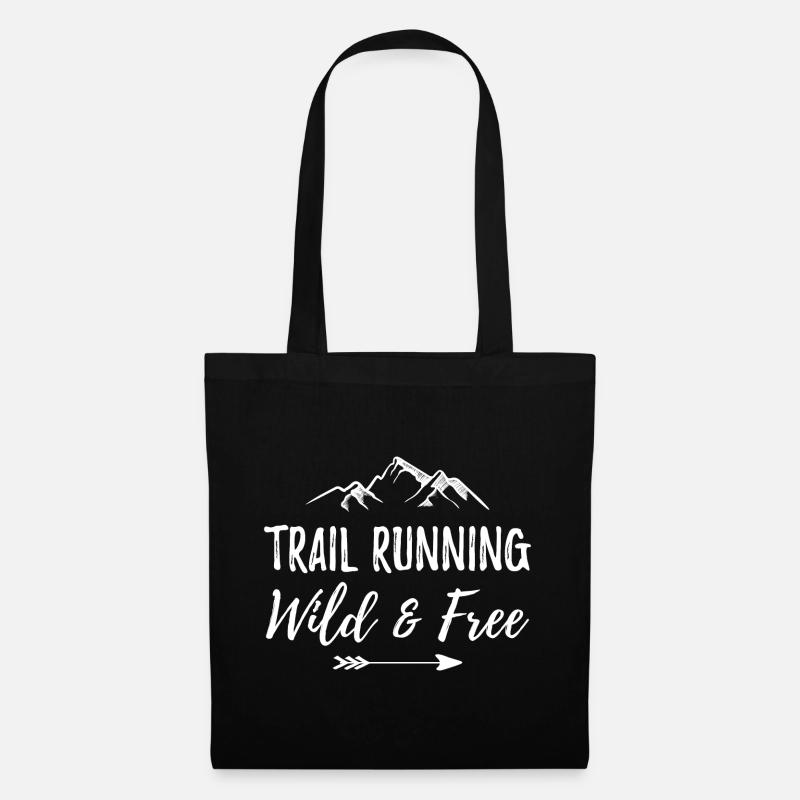 Trailrunning – wild und kostenlos - Stoffbeutel - Schwarz