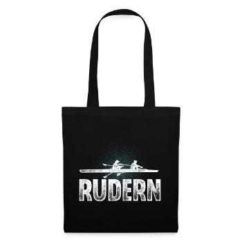 Rudern Ruderer Ruderboot - Stoffbeutel - Schwarz - Vorne