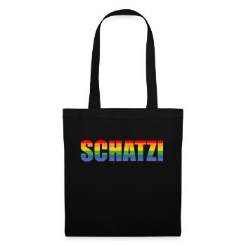 Regenbogen SCHATZI LGBT lgbtqi queer.🏳️‍🌈 - Stoffbeutel - Schwarz - Vorne