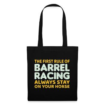 Barrel Racer Reiten Racing Rodeo Lustig - Stoffbeutel - Schwarz - Vorne
