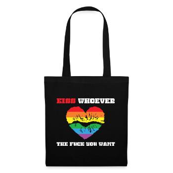 LBGT Flag Gay Pride Kiss qui vous voulez - Sac en tissu - noir - Devant