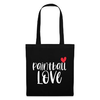 Paintball Love Paintballer Gotcha Geschenk - Stoffbeutel - Schwarz - Vorne