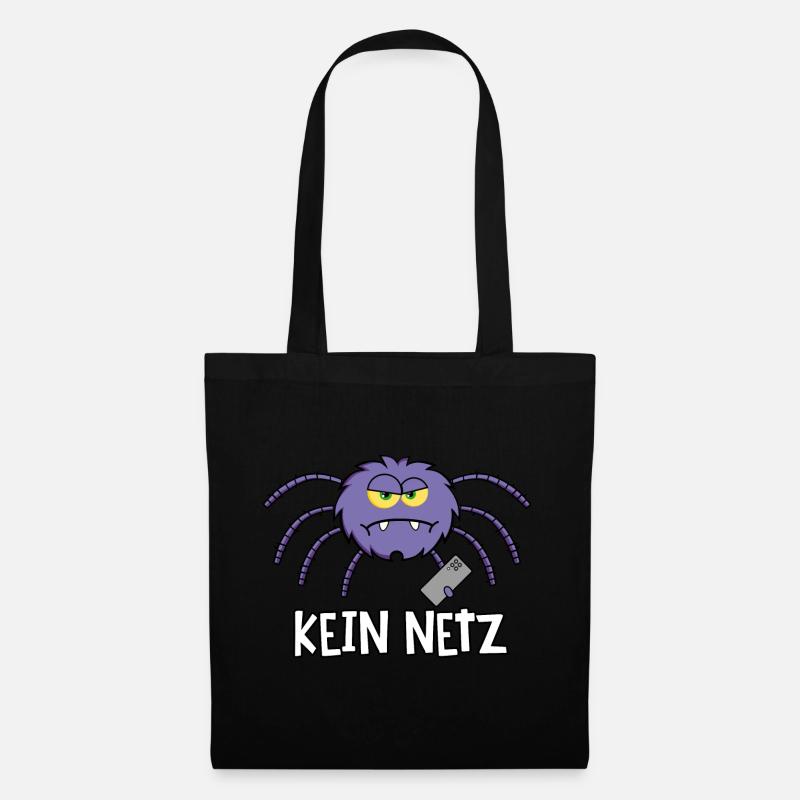 Spinne kein Netz - Stoffbeutel - Schwarz
