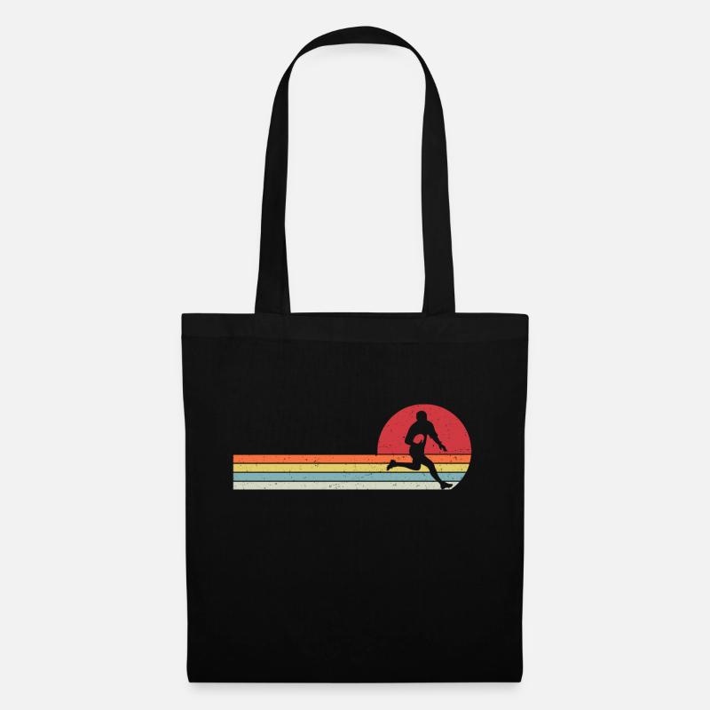 Retro-Rugbyspieler - Stoffbeutel - Schwarz