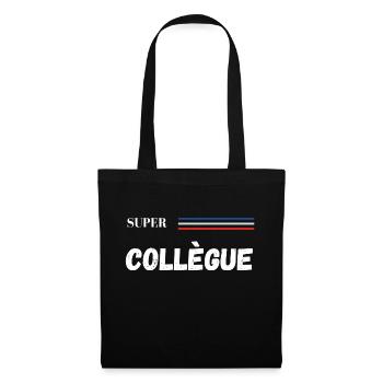 super collègue - t-shirt assorti - Sac en tissu - noir - Devant