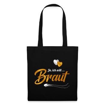 Braut - Stoffbeutel - Schwarz - Vorne